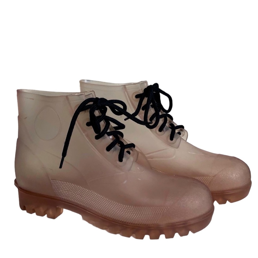 REGIA Vintage Clear Lace Up Rain/Punk/Snow Boots